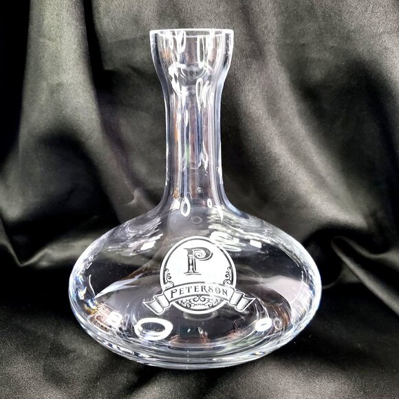 Peterson Ravenscroft Crystal Wine Decanter With Peterson Monogram Logo - Picture 7 of 13